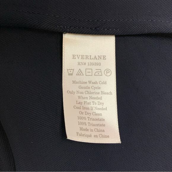 Everlane Japanese Go Weave Back-Zip Short Sleeve Blouse Navy Women's Size 0 - Picture 10 of 10